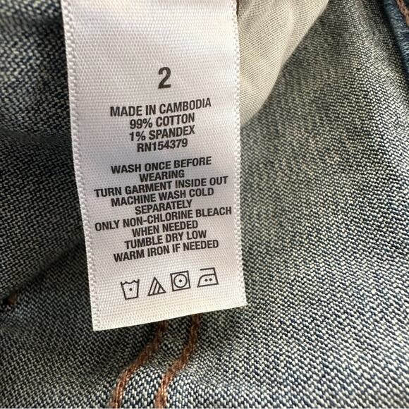 Aeropostale Jean Skirt AERO High Rise Distressed Denim Raw Hem Mini Size 2 NEW - Picture 9 of 11